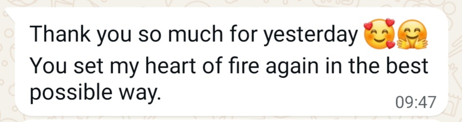 A message from a client after a session